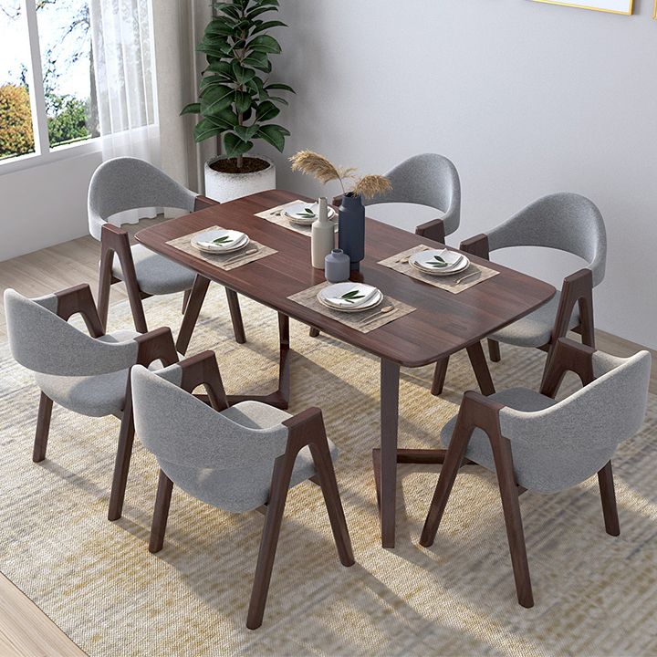Mesa rectangular de roble moderno, muebles de pedestal doble de madera maciza para interiores