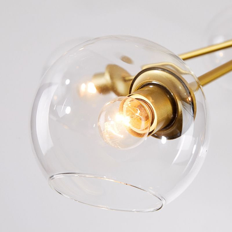 Lampadario in metallo in stile nordico in vetro trasparente in vetro sfumatura molecolare Modellazione molecolare Ciondolo per soggiorno