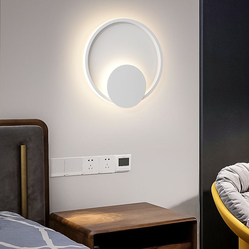 1-Light LED Wall Mount Light Simple Wall Light with Iron Shade for Living Room