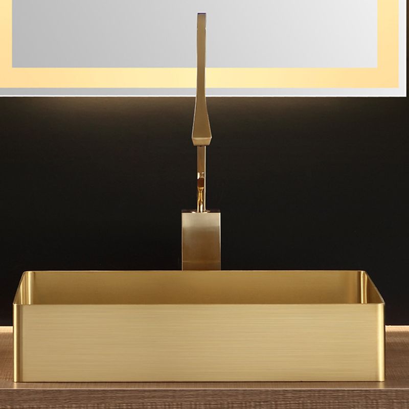 Modern Stainless Steel Sink Rectangular Basin Sink for Bathroom(Faucet Not Included )