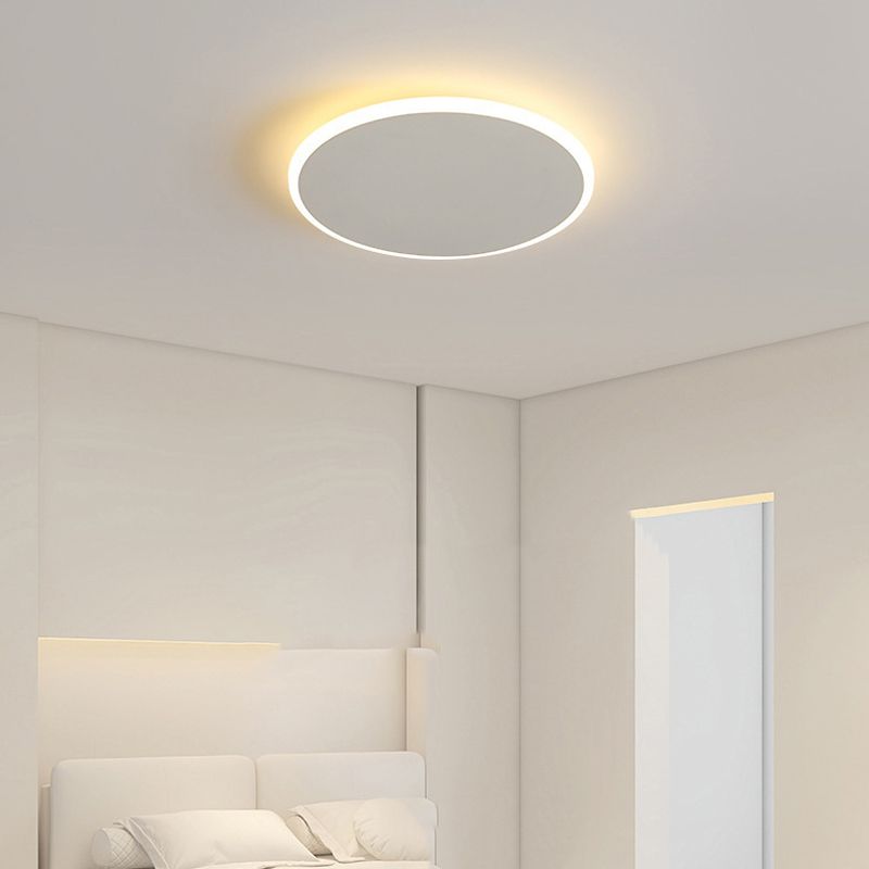 White Single Flush Mount Lighting LED Modern Ceiling Light for Living Room