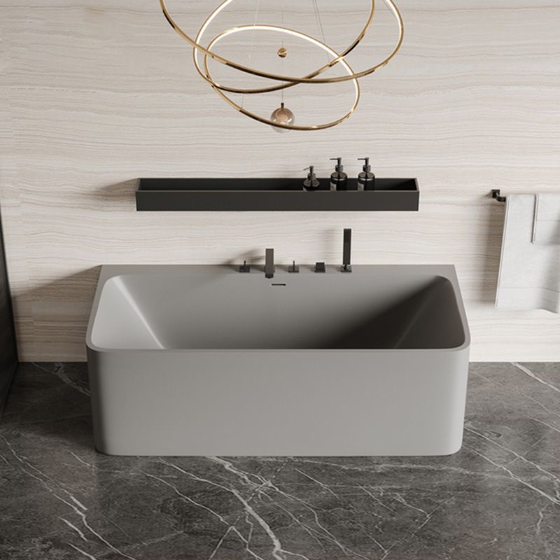 Antique Finish Rectangular Soaking Bathtub Back to Wall Modern Bath Tub