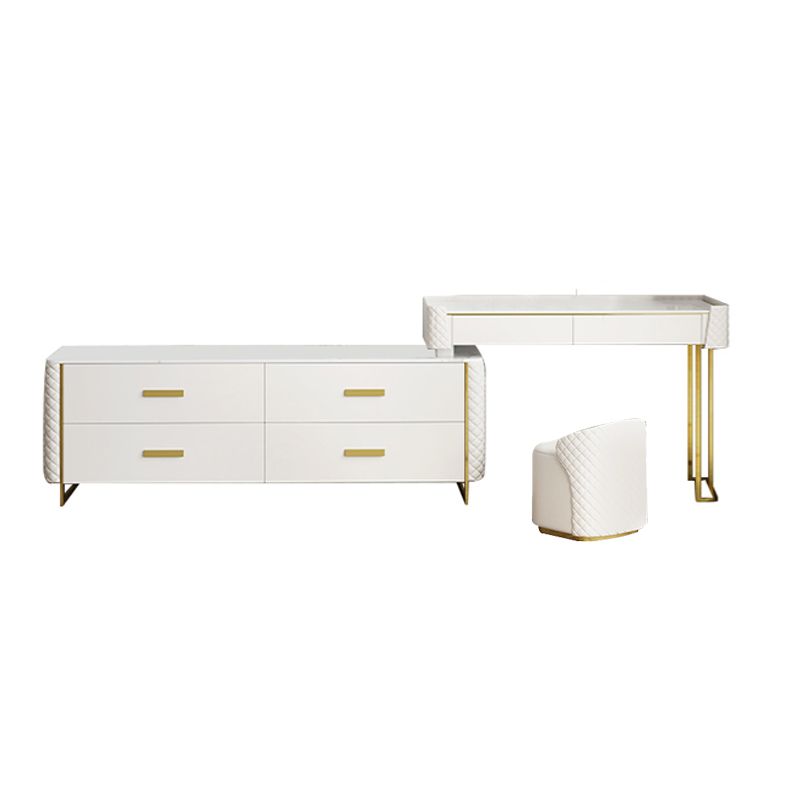 White Make-up Vanity 17.71" Wide Makeup Vanity Desk Table with 6 Drawers