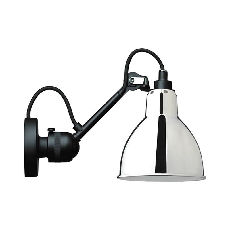 Modern Style 1 Head Wall Mounted Lamp with Metal Shade Black/White Domed Sconce Lighting for Living Room