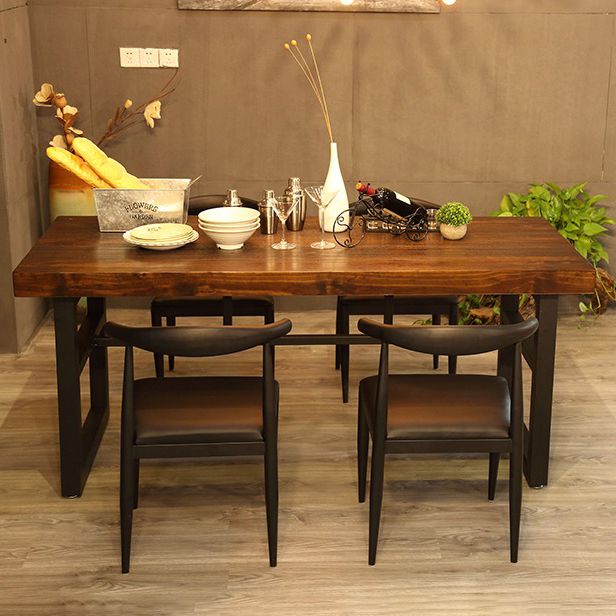 Industrial Style Kitchen Solid Wood Furniture of  Standard Height Formal DiningRoom Table Set