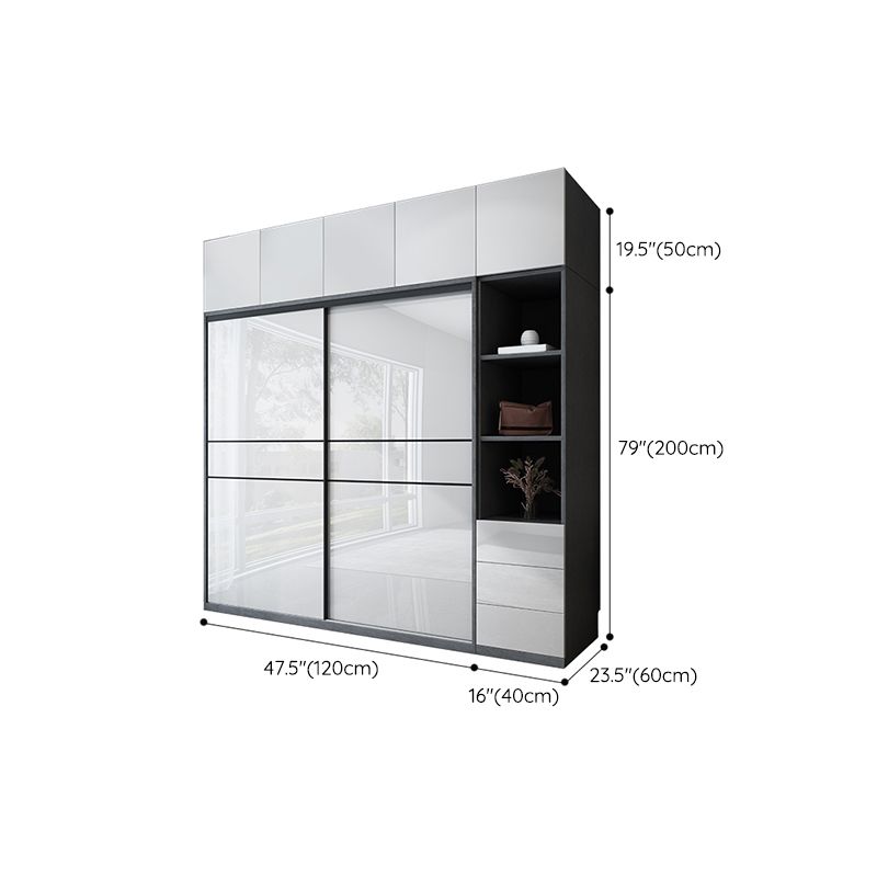 Manufactured Wood Glossy White Storage Cabinet Modern Cabinet for Bedroom