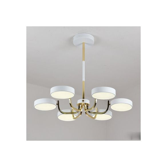 Scandinave Round Hanging Chandelier acrylique 6 lumières suspendues suspendus pour le salon