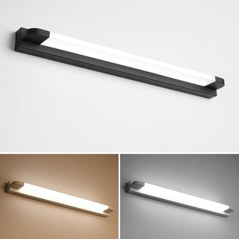 Linear Wall Mounted Mirror Front Modern Minimalist Style Acrylic Vanity Wall Light Fixtures