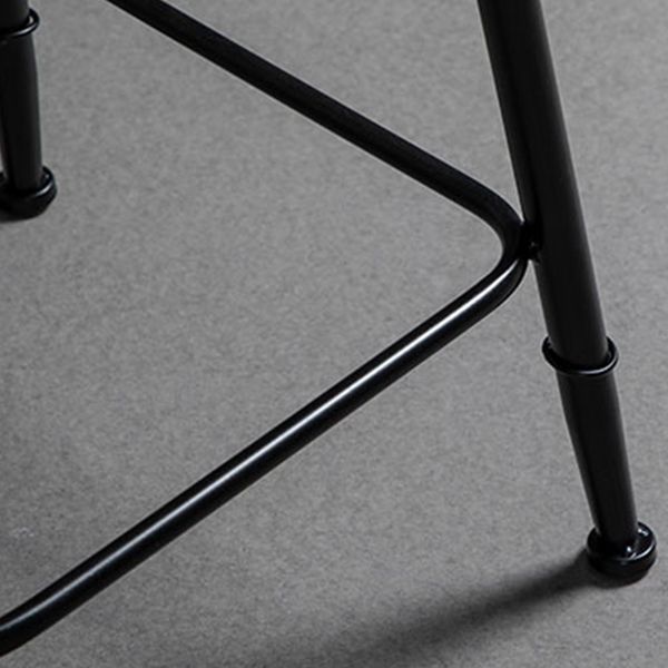 Industrial Round Bar Table Set 1/3 Pieces Stone Counter Table with Upholstered Stools