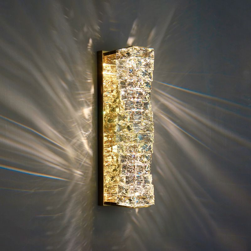 Stile moderno fidefuggi di illuminazione a parete in cristallo trasparente luci di applique a parete uniche a 1 luce