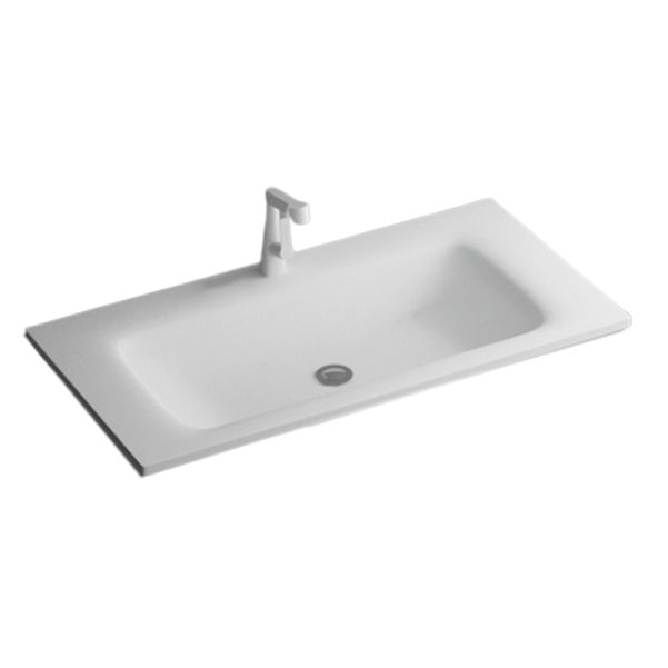 Modern Bathroom Sink Rectangular Wall Mount Bathroom Sink (Not Including Faucet)