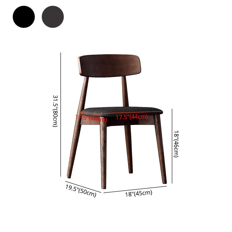 Silla de comedor de madera estilo escandinavo, silla auxiliar de comedor con respaldo abierto (juego de 2)