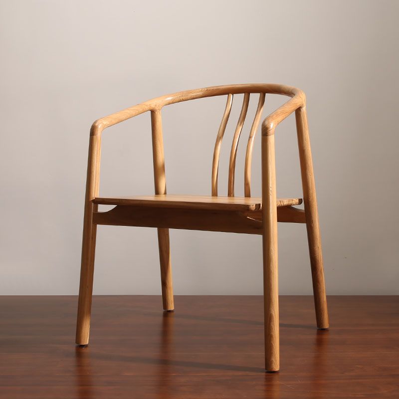 Traditional Style Dining Chairs Dining Arm Side Chairs with Wooden Legs