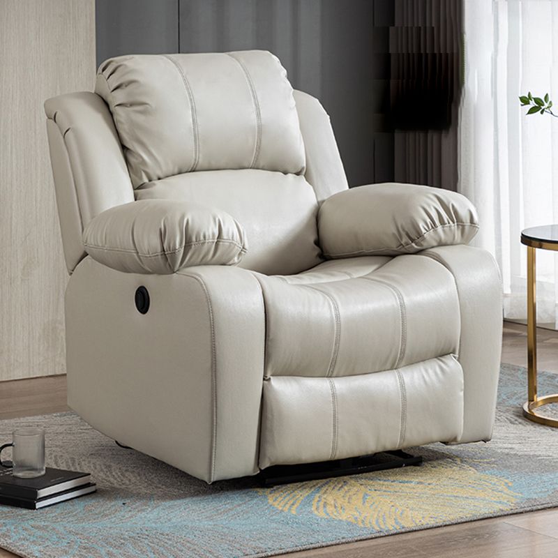 Contemporary Power-Push Botton Recliner Chair Genuine Leather Recliner