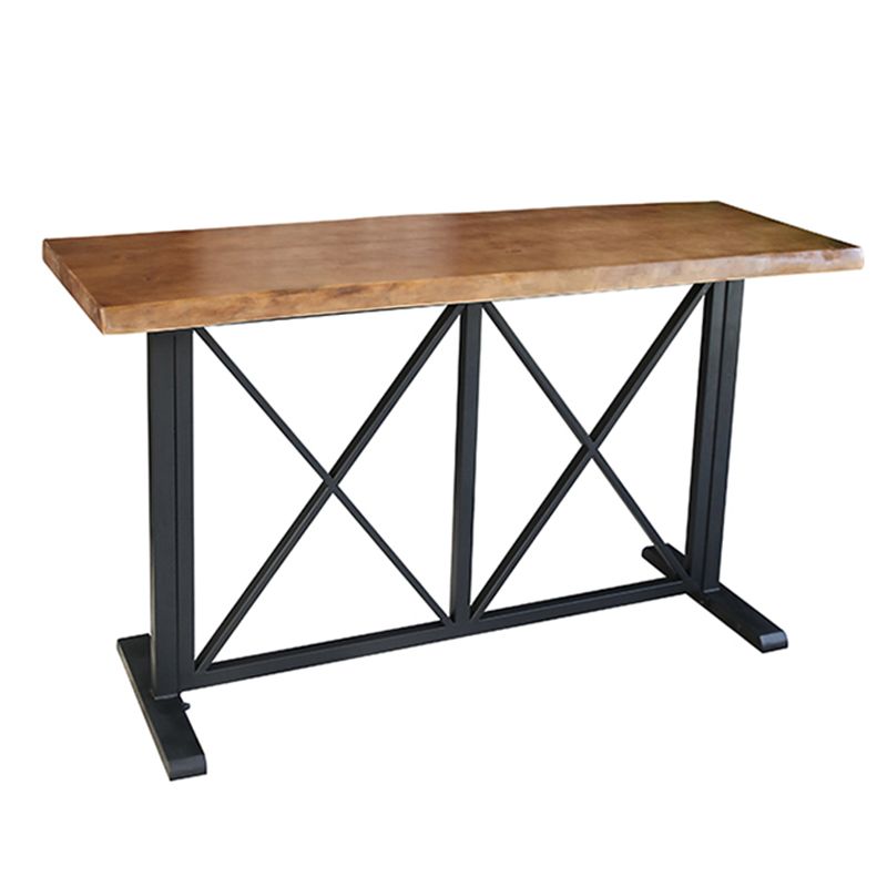 Industrial Solid Wood Pub Dining Set 1/2/5 Pcs Rectangular Pub Set for Home