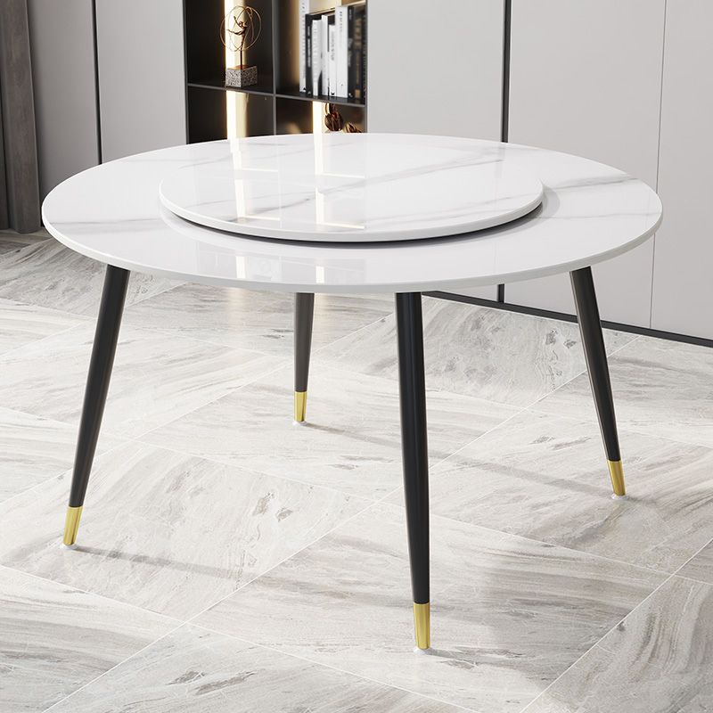 1/4/7 PCS Metal Modern Dining Room Ensemble avec table ronde et jambes en acier