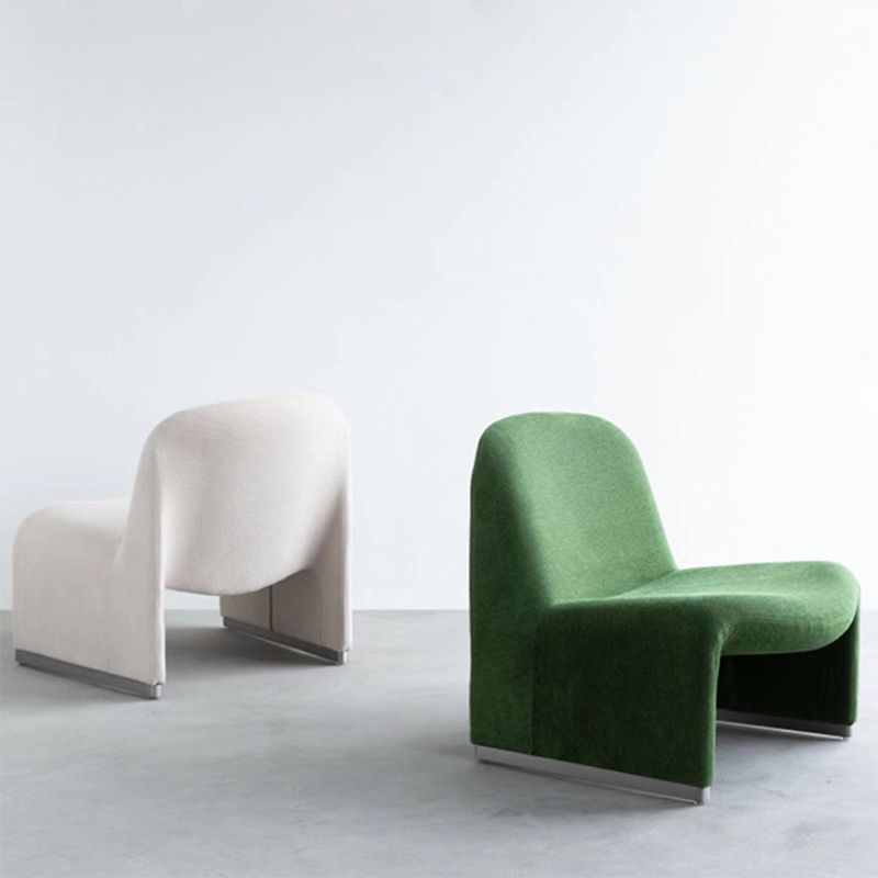 Nordic Style Non-armrest Fixed Backrest Metal Silver Accent Chair