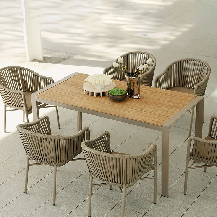 Boho Style Dining Set Brown Wooden 1/2/3/5/7 Pieces Dining Set