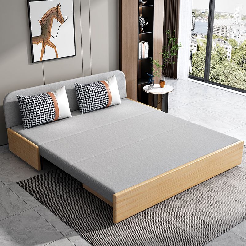 Cotton Blend Contemporary Convertible Bed Sofa Couch with Pillows