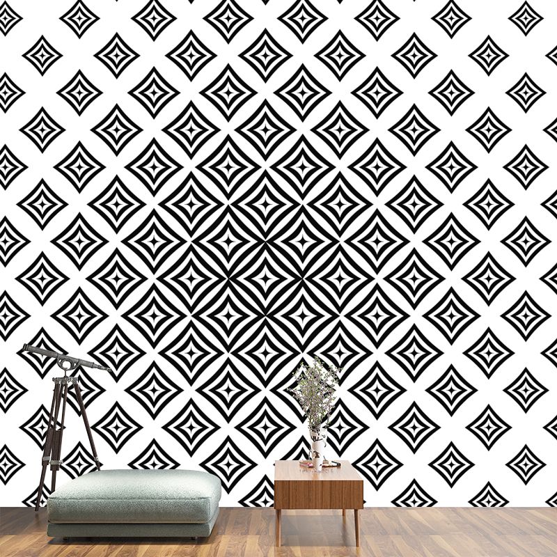 Geometry Pattern Mural Environment Friendly Wall Covering for Dining Room