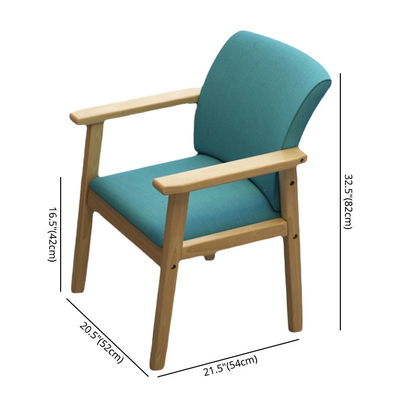 Modern Kitchen Khaki Dining Arm Chair Solid Wood Solid Back Dining Arm Chair