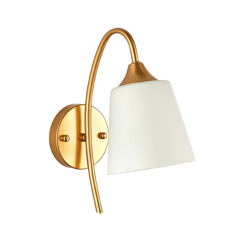 Cône / Tulip Livrée Lampe murale minimaliste Verre ivoire en or 1-Light Gold Golylock Appince Éclairage