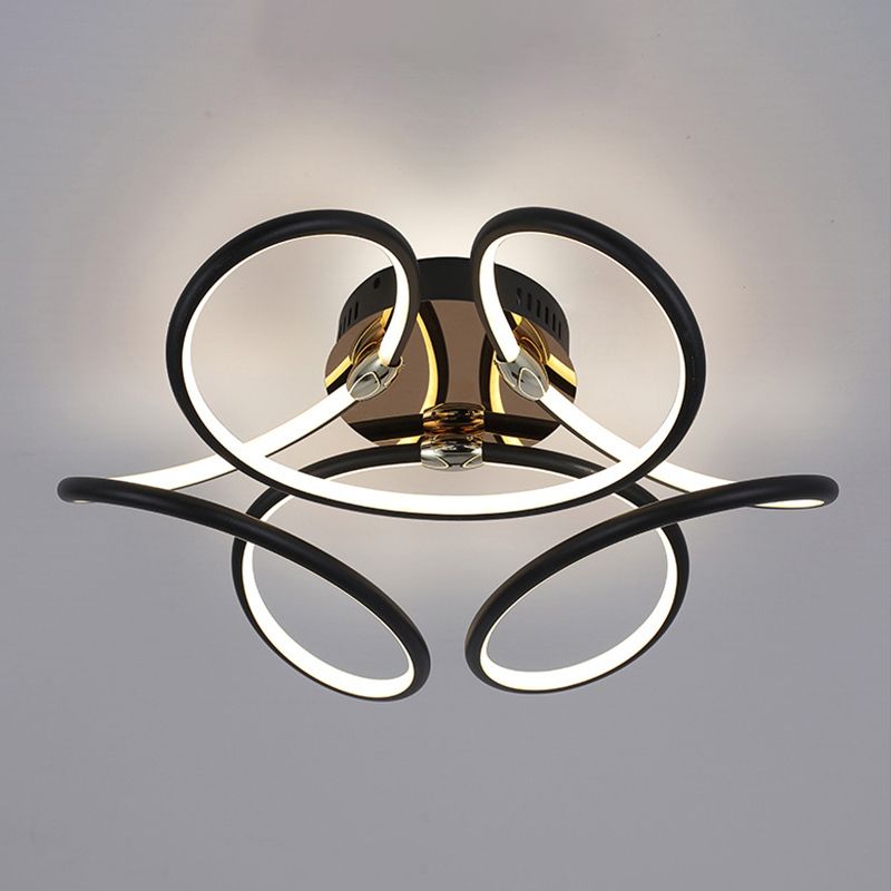 Modern Style Linear Shape Ceiling Lighting Metal 1 Light Ceiling Light for Bedroom