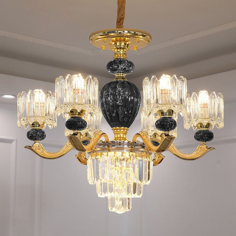 Prismatisch kristal kroonluchter vintage cilindrische eetkamer gesuspendeerde verlichting armatuur