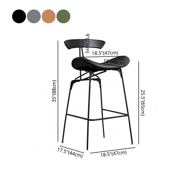 Industrial Black Counter Stools Iron Upholstered Bar Stools Bristol with Contoured Seat