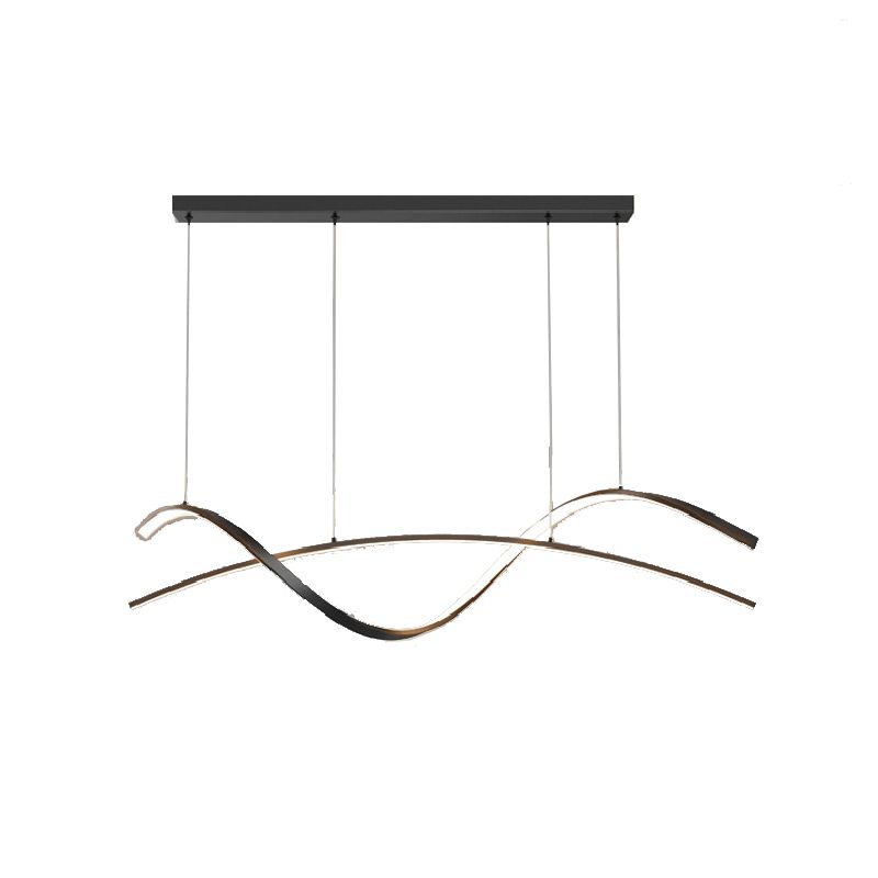 Strip Shape Island Light Modern LED Island Hanging Lamp with Acrylic Shade for Dining Room