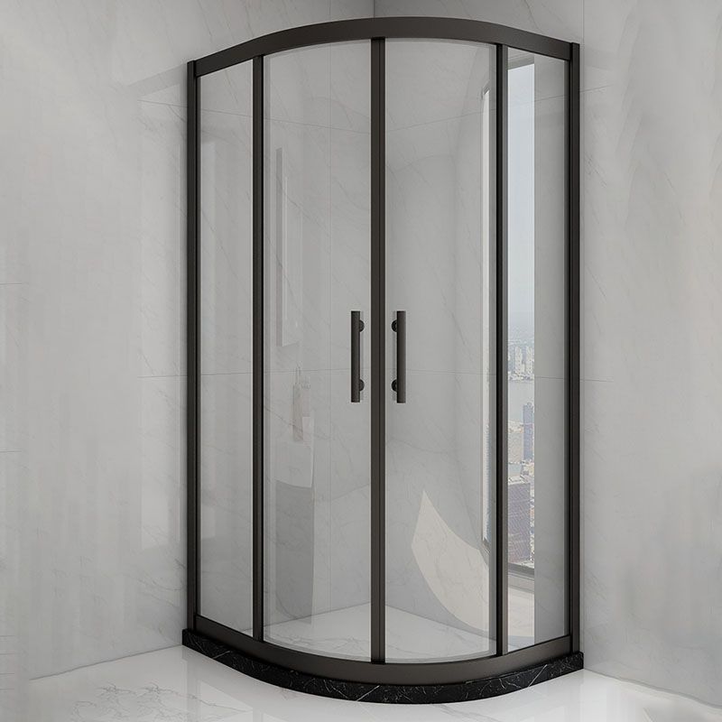 Black Neo-Angle Shower Enclosure Easy Clean Glass Shower Enclosure on Corner