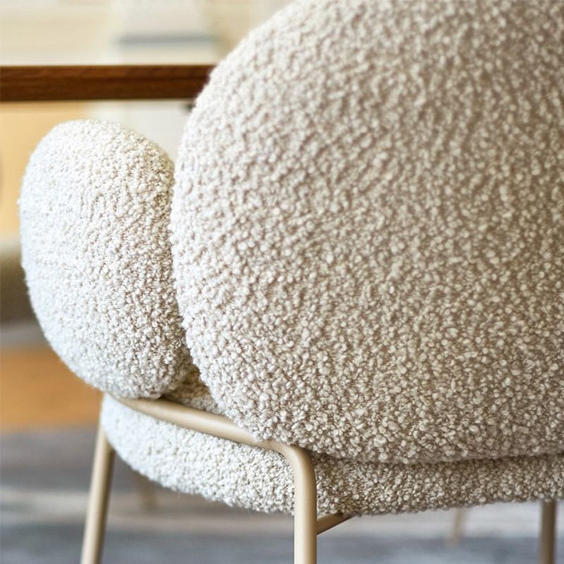 Nordic White Living Room Basic Four Leg Fixed Back Parsons/Arm Chair