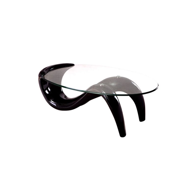 Abstract Coffee Table Contemporary Glass 15.7" Cocktail Table
