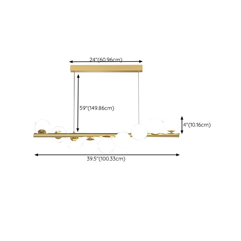 7/9/11-Light Contemporary Golden Kitchen Island Lighting Shaded Ceiling Light for Bedroom