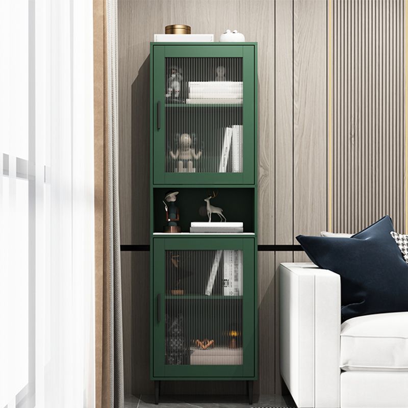 Modern Wooden Storage Cabinet with 2 Storage Shelf and Glass Paned