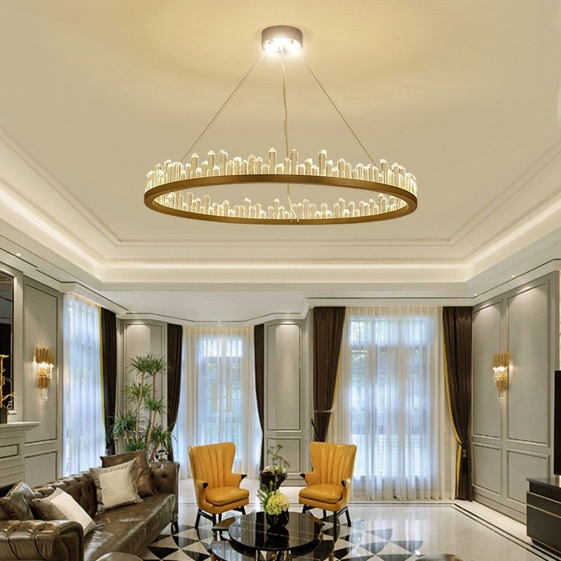 Accensione del lampadario del cerchio Kit di luce a LED a LED a LED a LED a LED in oro in luce calda/bianca, largo 16 "/23,5" /31,5 "
