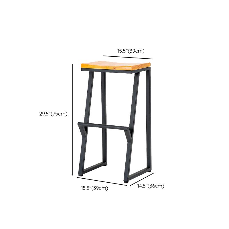 Contemporary Wood Counter Stools Metal Bar Stool for Home Use