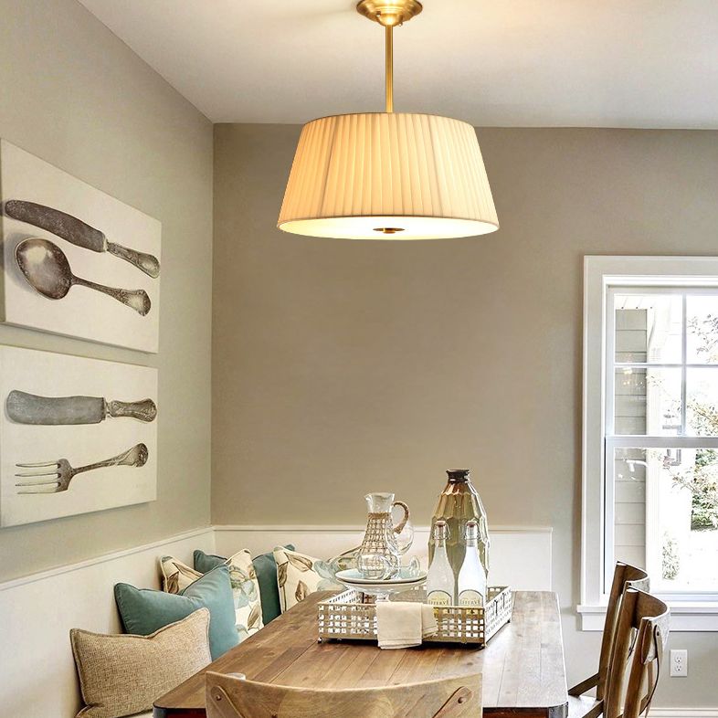 Tapered Semi Flush Mount Light Fabric Traditional Flush Mount Ceiling Light Fixtures for Living Room