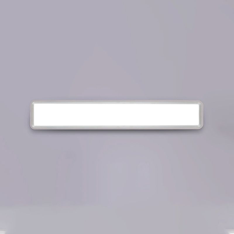 Metal Square Shape Wall Light Modern Style 1-Light Wall Mounted Light Fixture in White