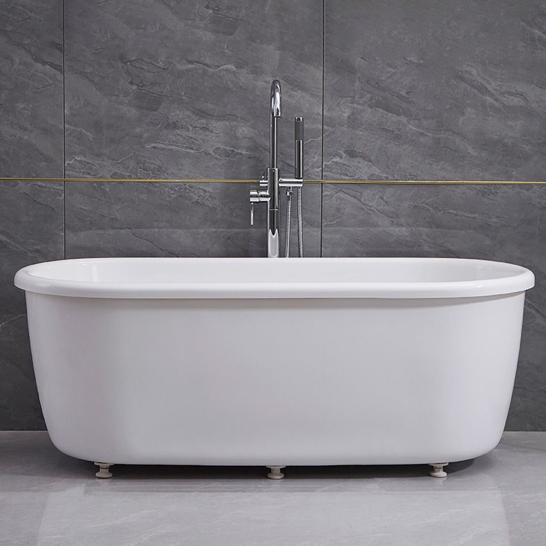 Modern Oval Bathtub Acrylic Stand Alone Soaking Soaking Bath