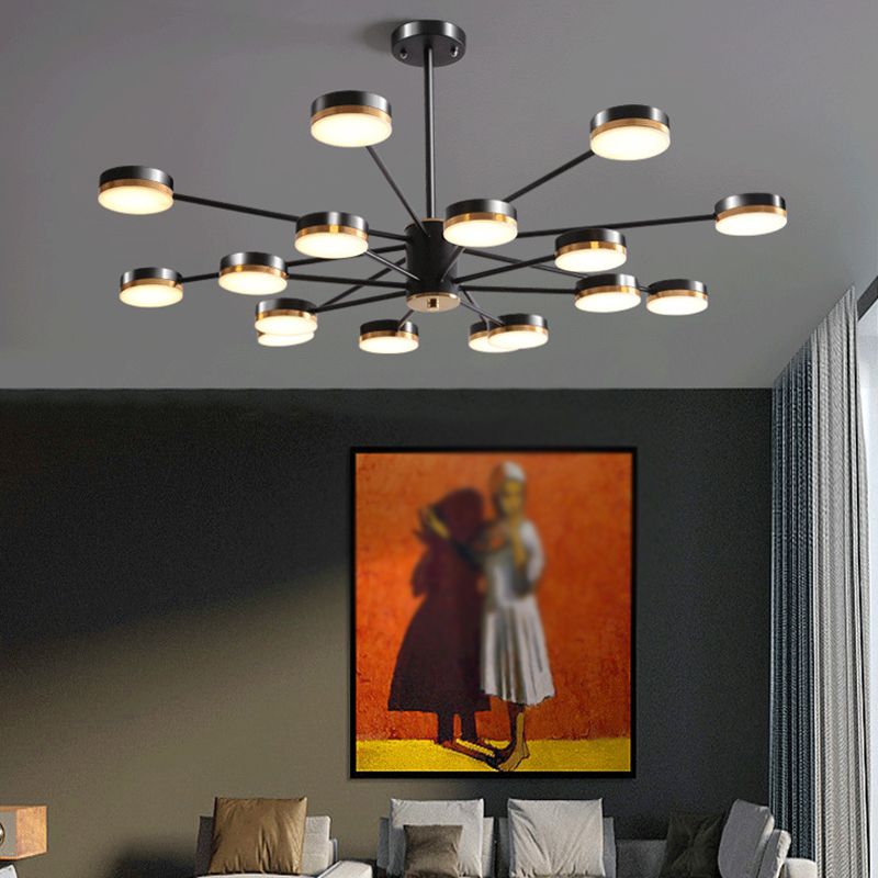 Multi Light Circular Branch Hanging Lights Modern Style Metal Hanging Lighting for Bedroom