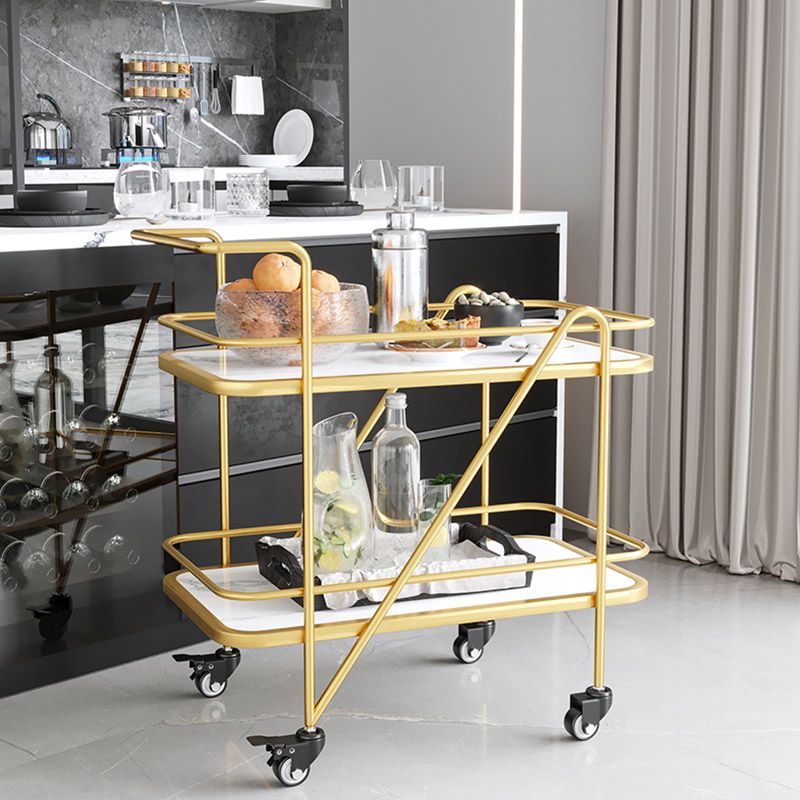 Modern 2-Tier Prep Table Rectangular Open Storage Prep Table