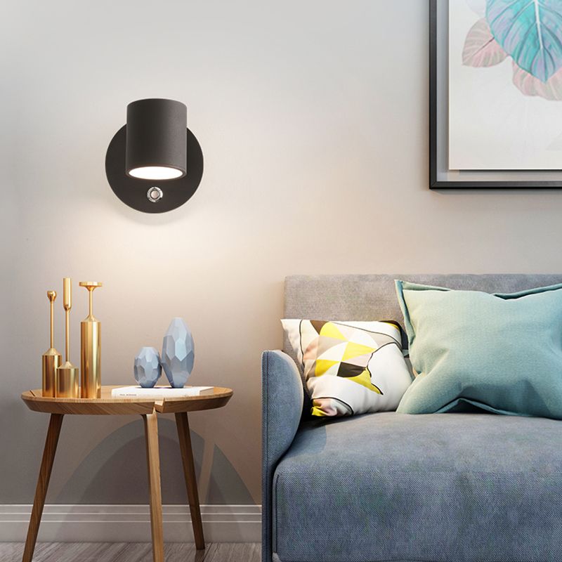 Minimalism Adjustable Metal Wall Sconce 1-Light Wall Mounted Lamp for Bedroom