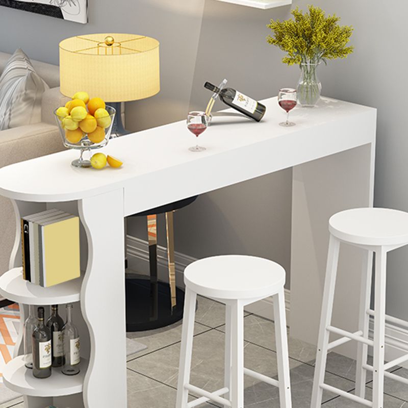 Double Pedestal Bar Table Set 1/3 Pcs Wood Frame Bar Table and Backless Stools