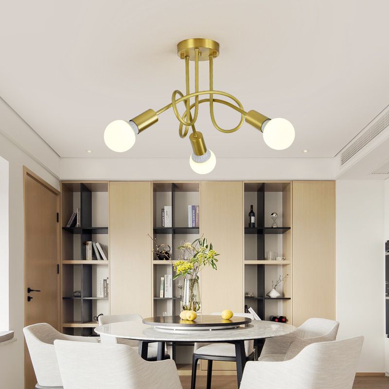 Postmodern Style Gold Chandelier Metal Pendant Lighting Fixtures for Bedroom