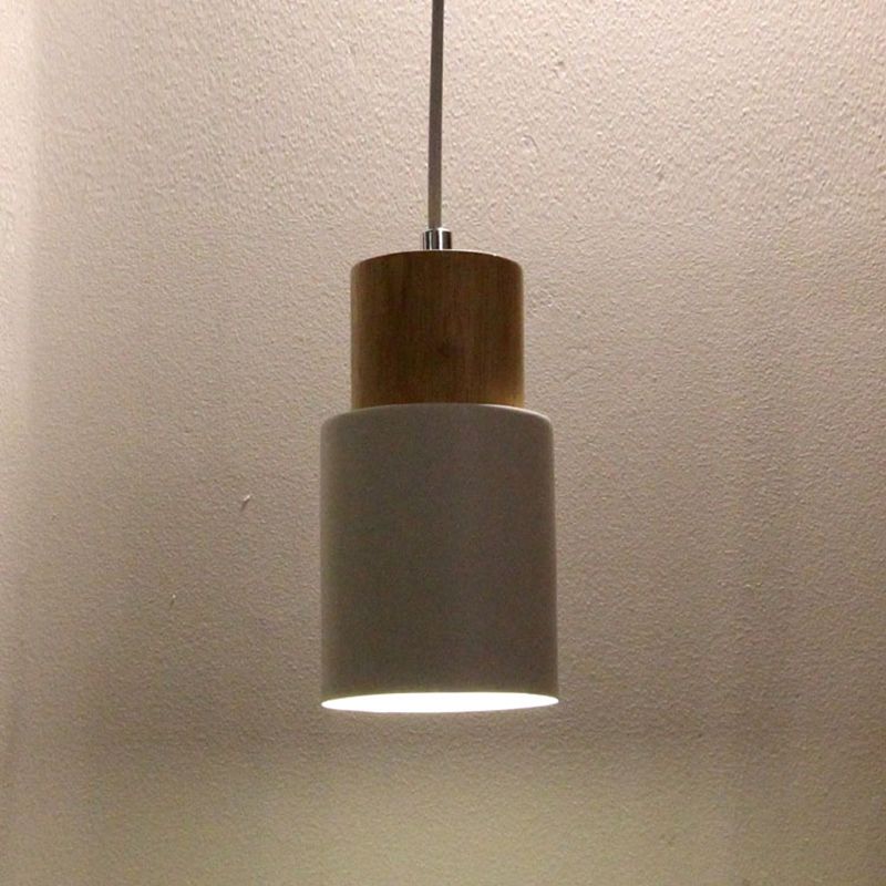 Cylindrical Mini Pendant Light Fixture Nordic Metal Single Hallway Hanging Light