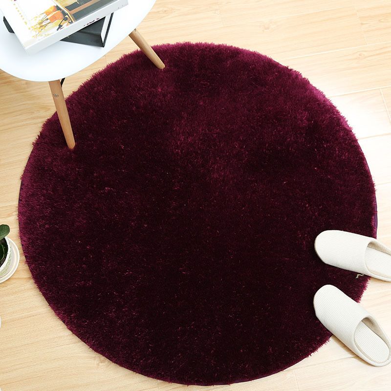 Modern Bedroom Rug Multi Colored Plain Area Carpet Fluffy Anti-Slip Backing Machine Washable Easy Care Rug