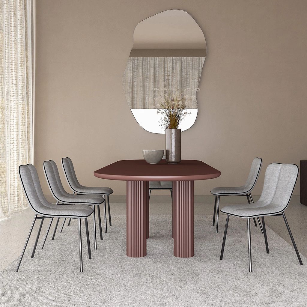 Modern Oval Dining Table Tripod Base Kitchen Dining Table with Solid Wood