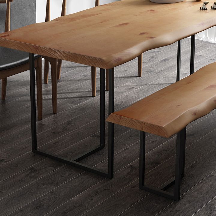 Industrial 1/2/5 Pieces Dining Set Solid Wood Double Pedestal Dinette Set