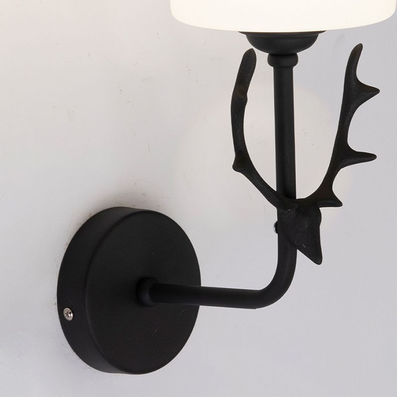 Lámpara de luz cilíndrica de vidrio de estilo simple lámpara de pared de una cabeza para dormitorio